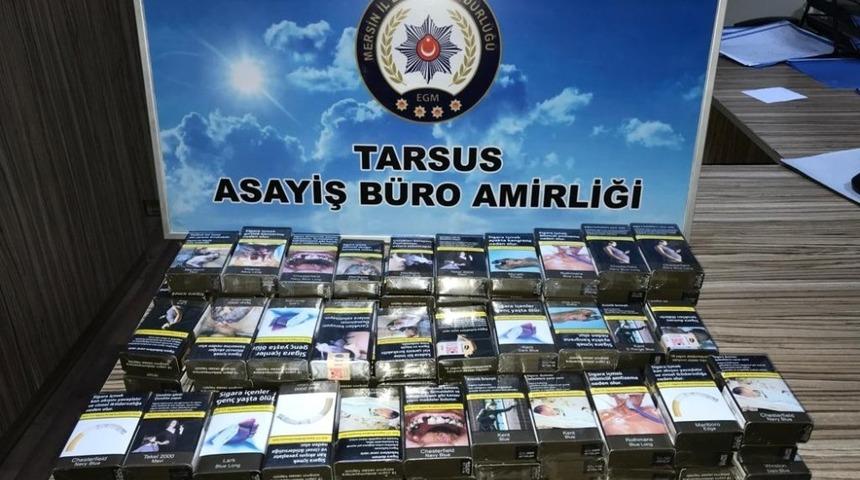 Tarsus&rsquo;ta b&uuml;fede sigara hırsızlığı yapan 2 kişi yakalandı