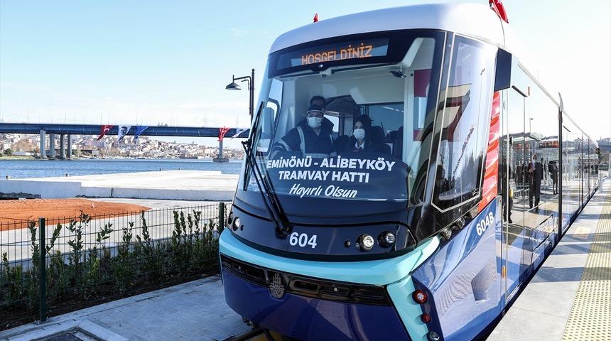 Eminönü-Alibeyköy Tramvay Hattı'nın ilk kısmı açıldı