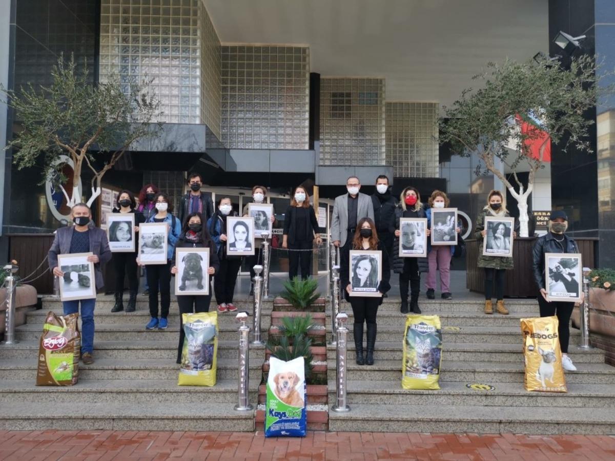 Nazilli&rsquo;de hayvanseverler kadına şiddete dikkat &ccedil;ekti