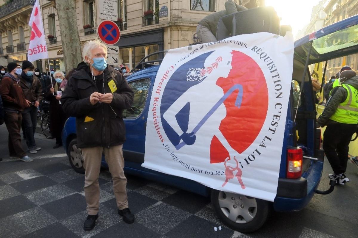 Fransa&rsquo;da evsizler ve kiracılar &ccedil;&ouml;z&uuml;lmeyen lojman sorununu protesto etti