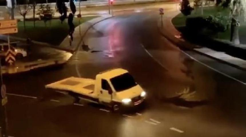 Yeni yıla çekiciyle drift yaparak giren çekici sürücüsüne ceza