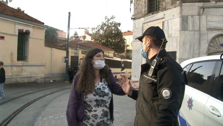 Taksim'de sokağa çıkma kısıtlamasına yakalanan genç: Şanssız kız diye çekin