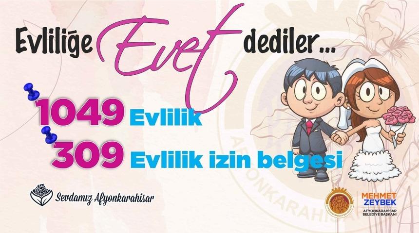 Afyonkarahisar’da bin 49 çift dünya evine girdi