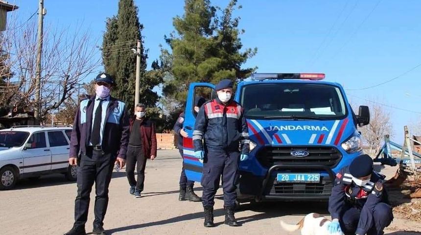 Denizli&rsquo;de jandarma ekipleri 4 g&uuml;nl&uuml;k kısıtlamada sokak hayvanlarını unutmadı