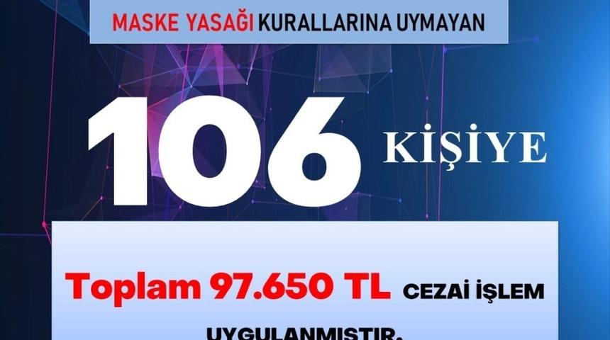 Karab&uuml;k&rsquo;te 80 saatlik kısıtlamayı ihlal eden 106 kişiye 97 bin 650 TL ceza kesildi