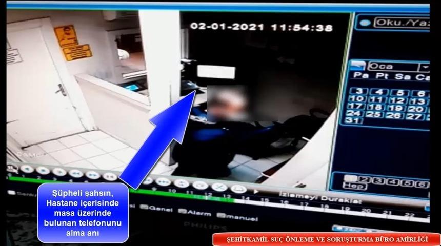 Sağlık &ccedil;alışanının telefonunu &ccedil;alan ş&uuml;pheli yakalandı