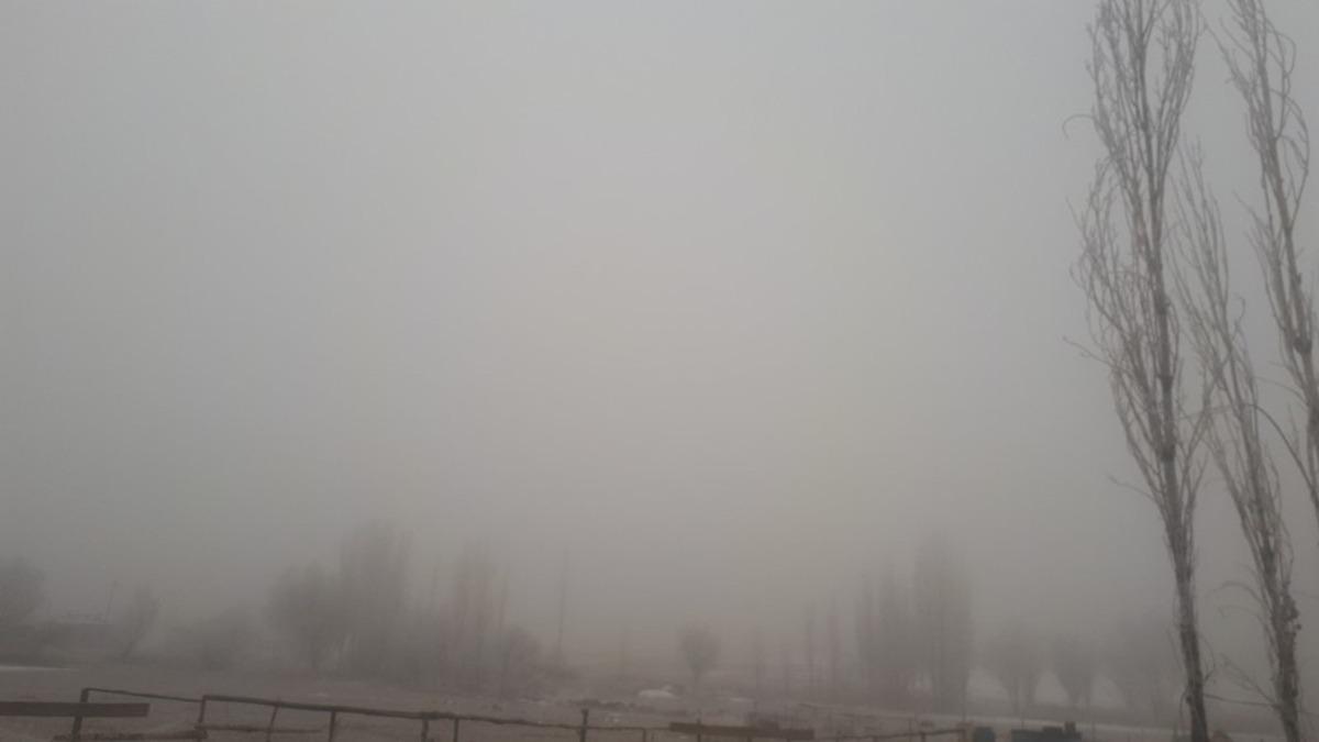 Tuzluca&rsquo;da don ve sis etkili oldu