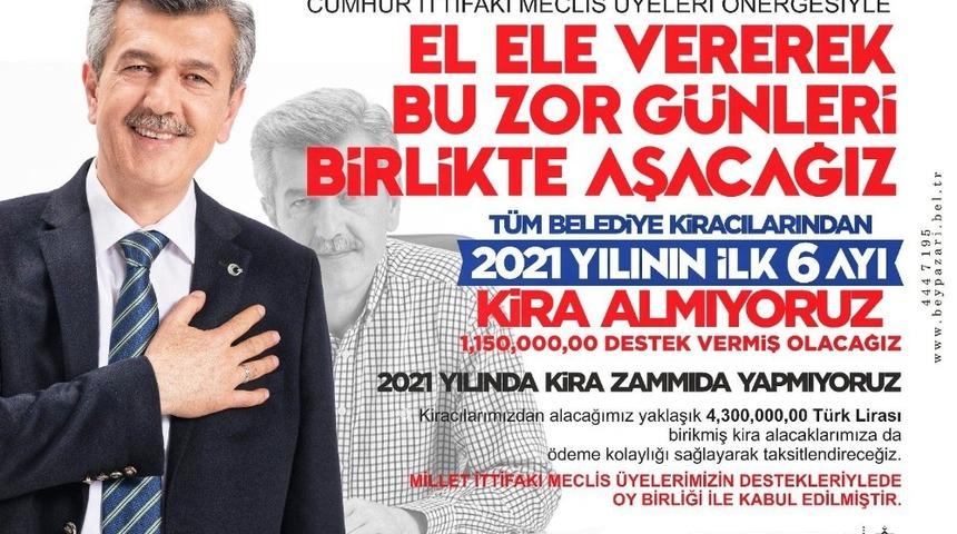 Beypazarı Belediyesinden esnafa destek