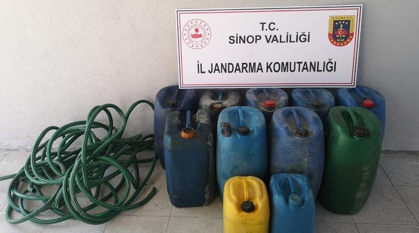 Sinop İl &Ouml;zel İdaresi şantiyesinden mazot hırsızlığı