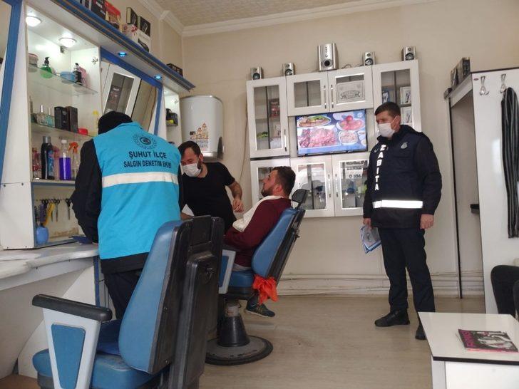 Şuhut’ta kuaför ve berberlere korona denetimi G1