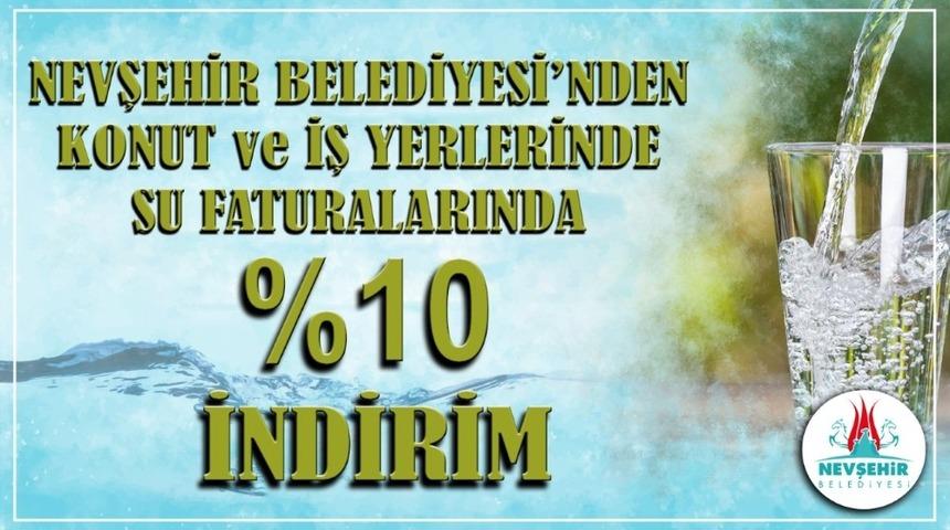 Nevşehir Belediyesinden su faturalarına y&uuml;zde 10 indirim