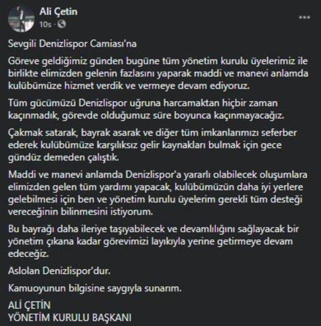 Başkan Ali Çetin’den meraklandıran açıklama