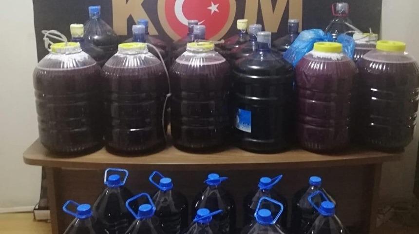 Malatya&rsquo;da el yapımı şarap ele ge&ccedil;irildi