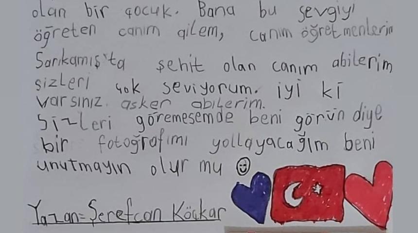 Otizmli Şerefcan&rsquo;dan Sarıkamışa&rsquo;a mektup var