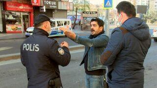 Diyarbakır'da kısıtlamayı ihlal eden maskesiz ve kimliksiz kişi, polisle tartıştı