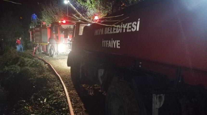 Artvin&rsquo;in Kemalpaşa il&ccedil;esinde yangın