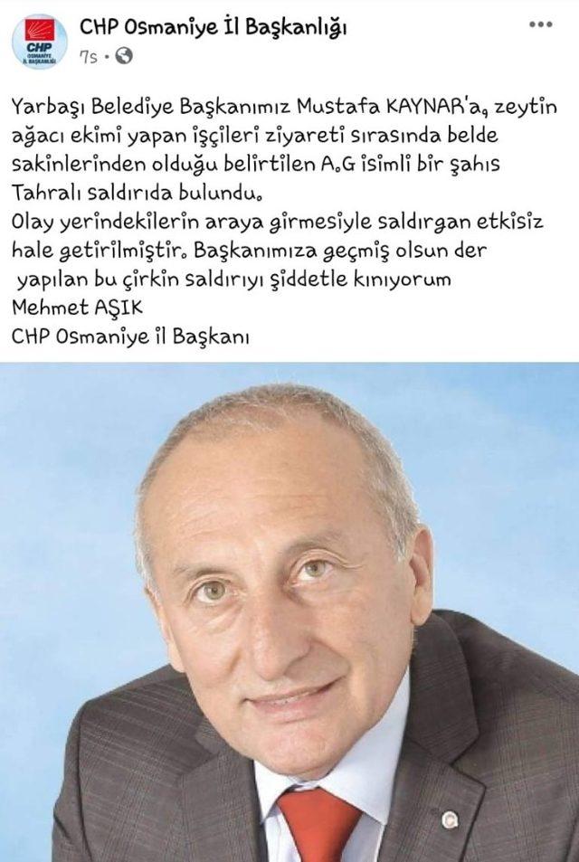 CHP’li Belediye Başkanına tahralı saldırı