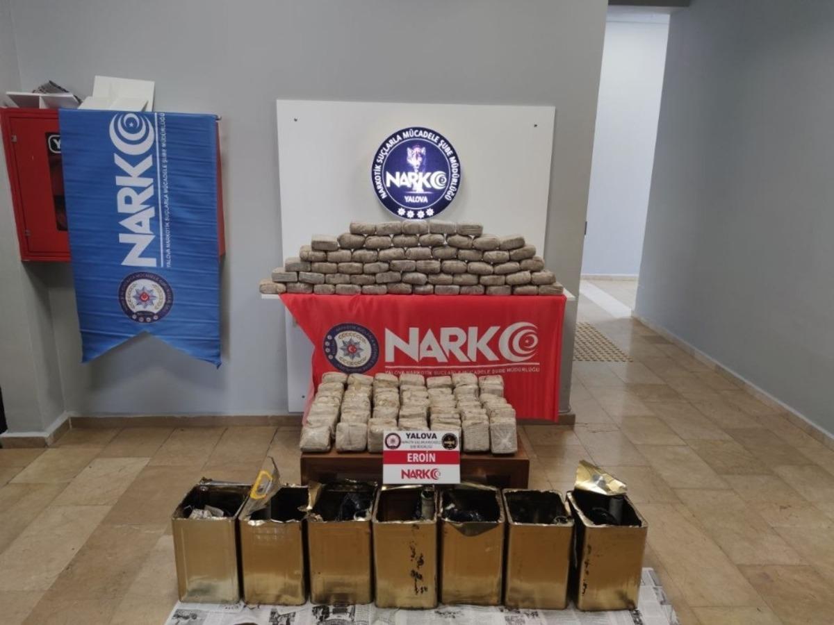 Yalova&rsquo;da bal ve pirin&ccedil; tenekelerinde 200 kilo eroin ele ge&ccedil;irildi
