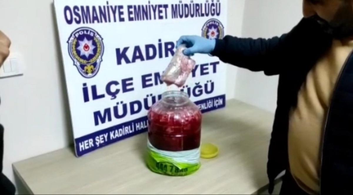 Turşu bidonundan uyuşturucu &ccedil;ıktı
