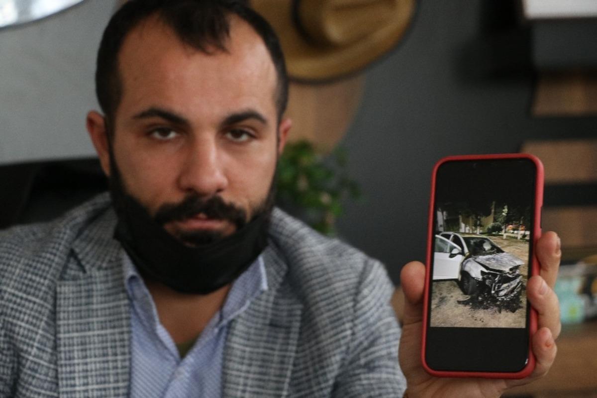 Kiralık aracı kundakladı, olan rent a car firmasına oldu