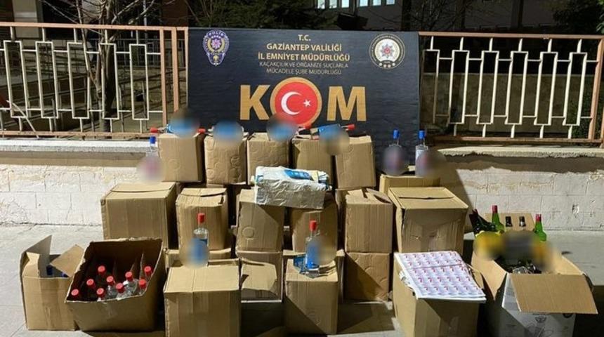 Gaziantep&rsquo;te ka&ccedil;ak alkol operasyonu