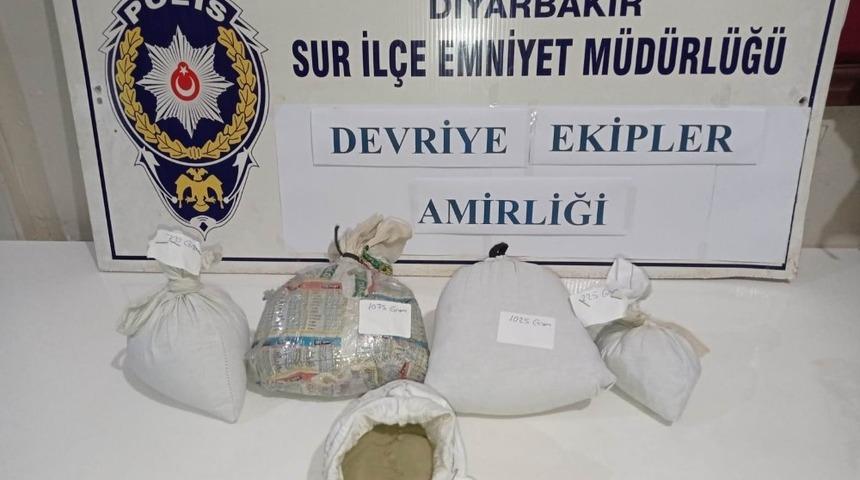 Polisi g&ouml;r&uuml;p bırakıp ka&ccedil;tıkları ara&ccedil;tan 4 kilo esrar &ccedil;ıktı