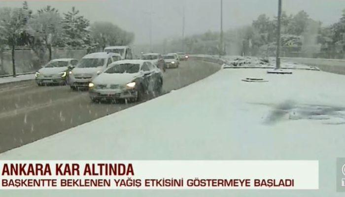 Ankara'da kar yağışı başladı! Meteoroloji'den hava durumuyla ilgili peş peşe uyarılar geliyor