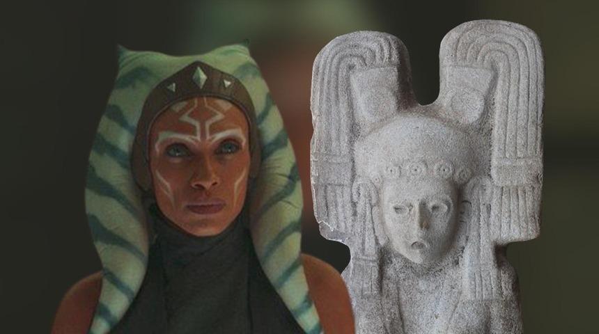 Star Wars savaş&ccedil;ısını andıran 500 yıllık bir kadın heykeli buldu