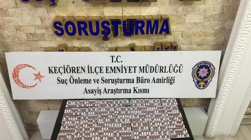 Ankara&rsquo;da bin 800 adet uyuşturucu hap ele ge&ccedil;irildi