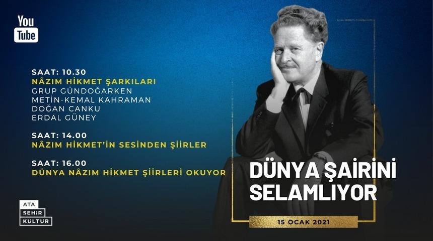 D&uuml;nyaca &uuml;nl&uuml; usta Şair N&acirc;zım Hikmet 119. doğum g&uuml;n&uuml;nde Ataşehir&rsquo;de anılacak