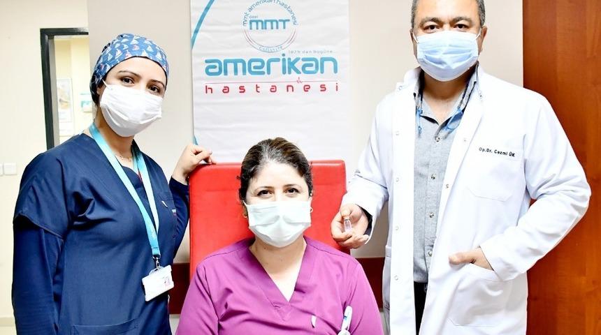 Özel MMT Amerikan Hastanesi’nde ilk aşı uygulandı