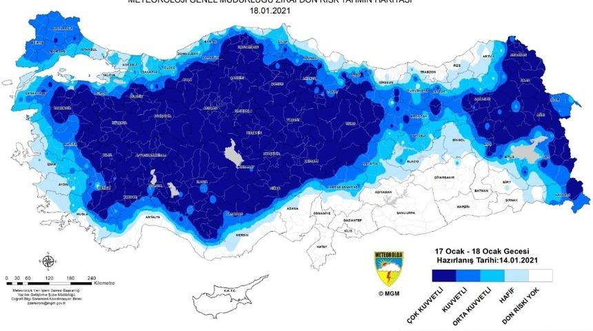 Meteorolojiden Bursa için ziraî don uyarısı