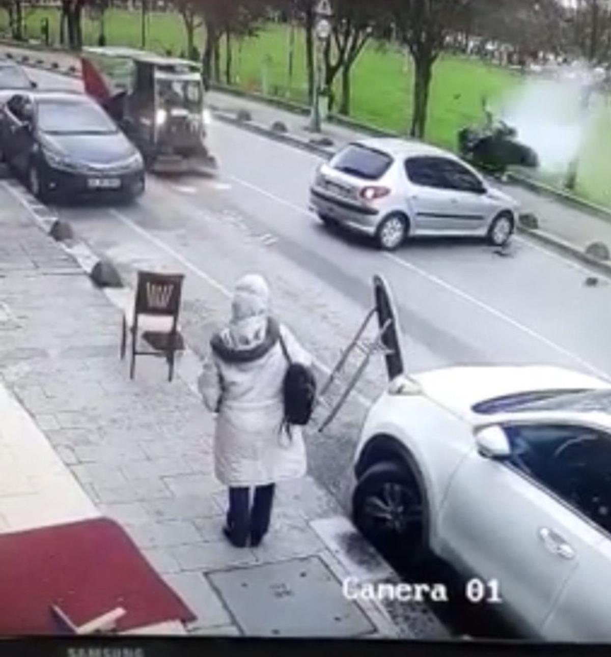 Beykoz&rsquo;da feci motosiklet kazası kamerada