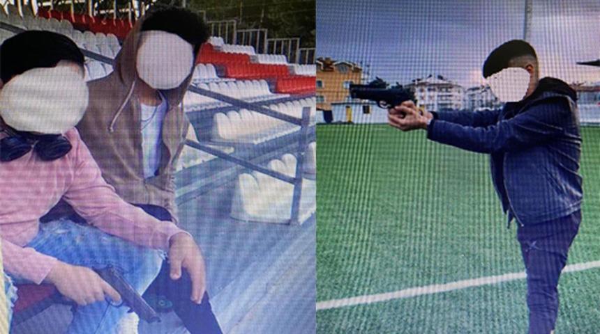 Şiddet i&ccedil;erikli dizilere &ouml;zenip, bellerinde tabanca ile gezince başlarına iş a&ccedil;ıldı