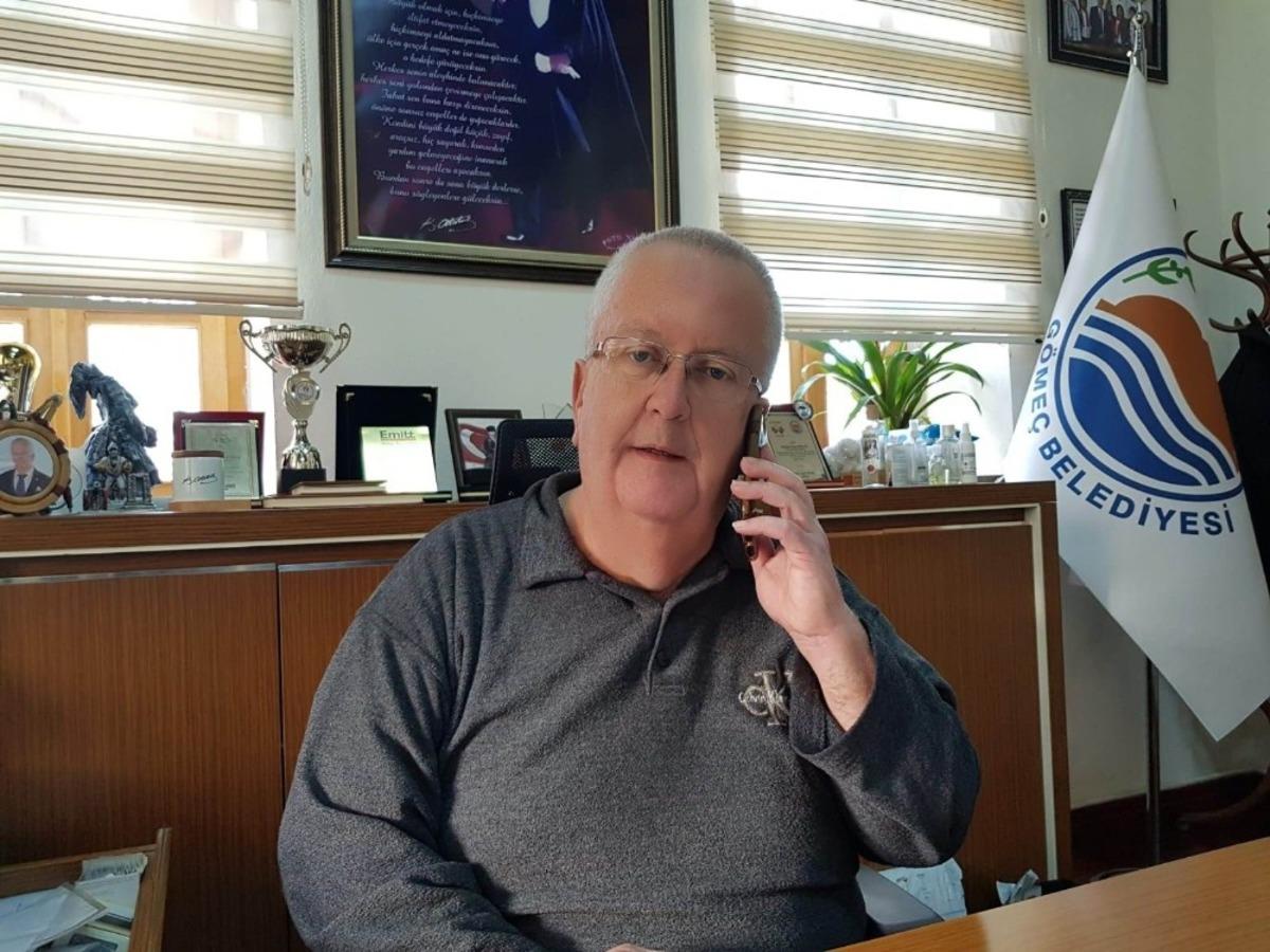 G&ouml;me&ccedil;&rsquo;te Başkan Himam kar yağışından memnun