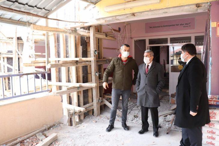 Milli eğitim müdürü Sarı, deprem güçlendirme çalışmalarını inceledi G5