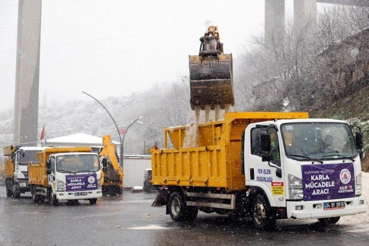 Kağıthane’de karla mücadele 24 saat sürüyor G2