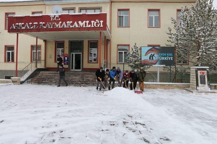 Aşkale’de karla mücadele çalışmaları G1