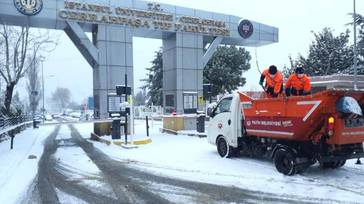 Fatih&rsquo;te kış &ccedil;alışmaları aralıksız s&uuml;r&uuml;yor