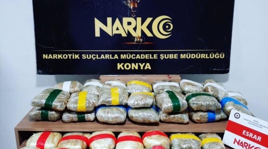 Konya&rsquo;da 29 kilo 580 gram esrar ele ge&ccedil;irildi