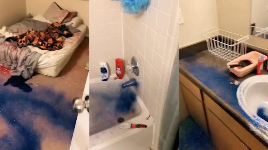 Kendisini aldatan sevgilisinin evini öyle bir hale getirdi ki...