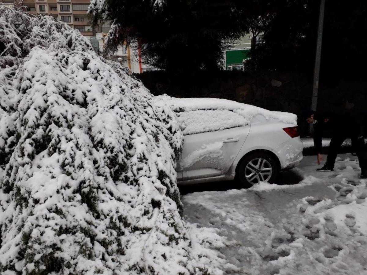 İtfaiye ekipleri &ccedil;atı ve devrilen ağa&ccedil;lara m&uuml;dahale ediyor