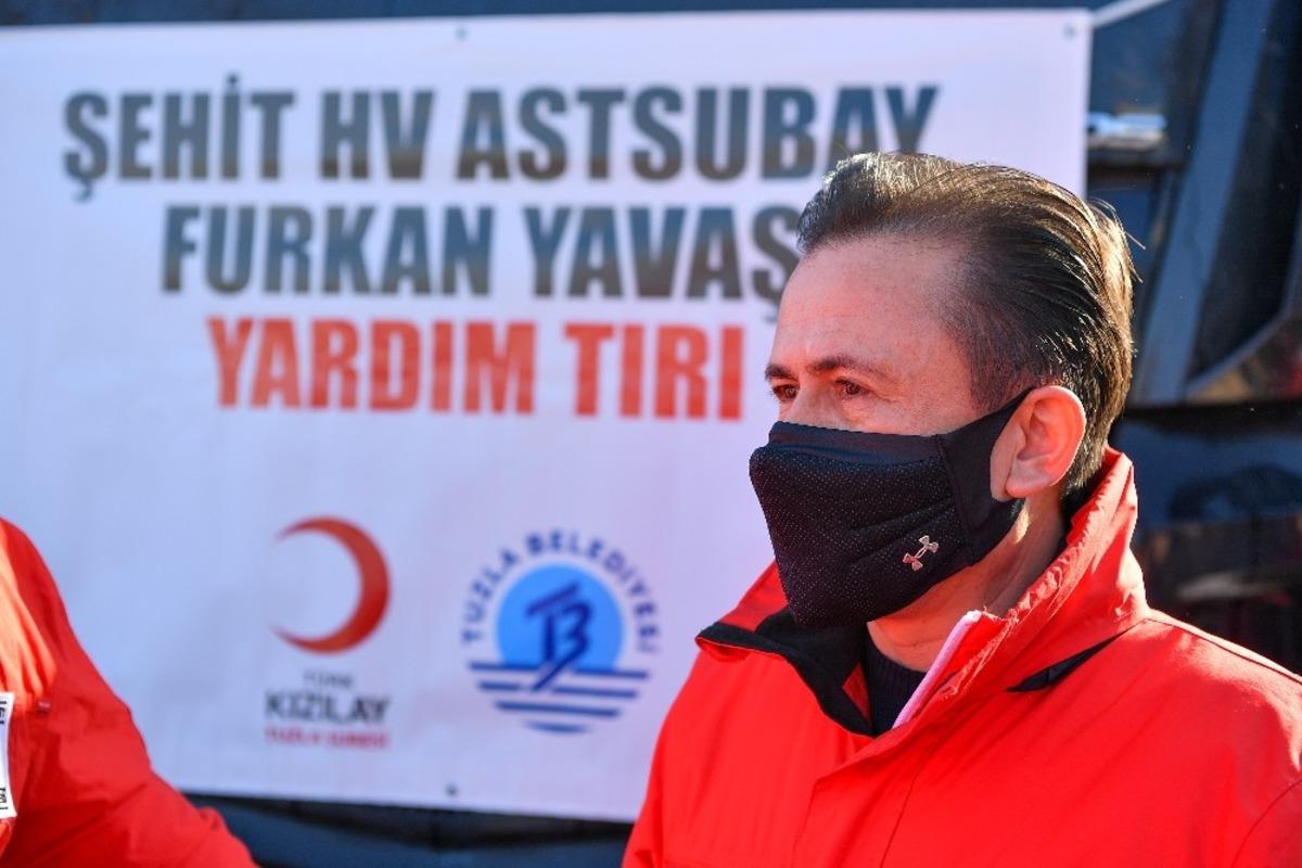 Tuzla&rsquo;dan Cinderesi mağdurlarına 163&rsquo;&uuml;nc&uuml; tır yola &ccedil;ıktı