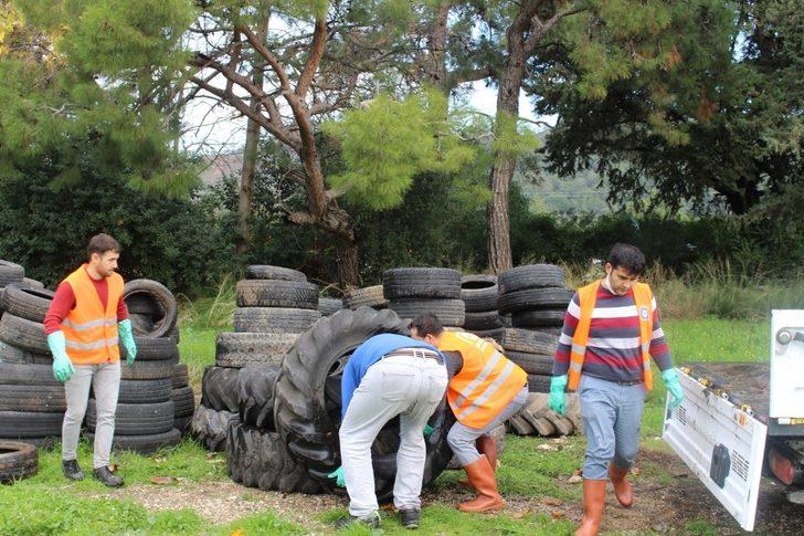 Sinek yuvası lastikler geri dönüşüme kazandırılıyor G1
