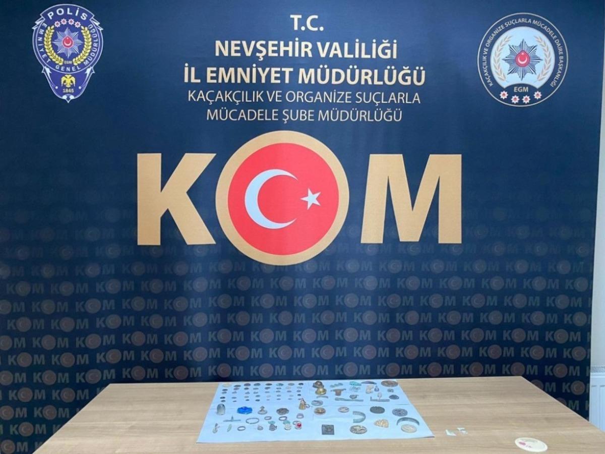Nevşehir&rsquo;de 90 adet tarihi eser ele ge&ccedil;irildi