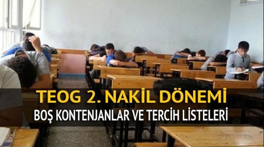 TEOG 2. nakil başvuru işlemleri: Güncel boş kontenjanlar ve bu haftanın tercih listeleri 