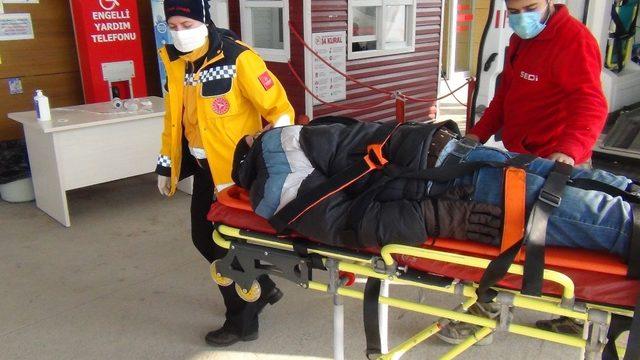 &Uuml;zerine s&uuml;nger d&uuml;şen gen&ccedil; hastanelik oldu 1