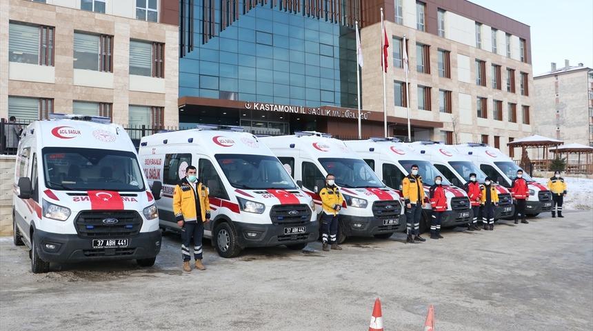Sağlık Bakanlığınca Kastamonu'ya tahsis edilen 6 ambulans teslim edildi