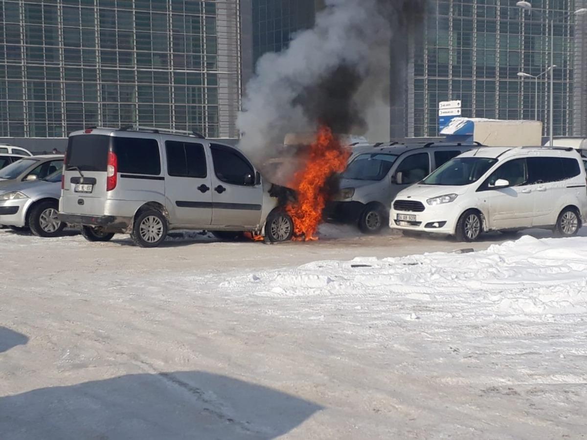 Hastane bah&ccedil;esinde eksi 32 derecede yangın paniği