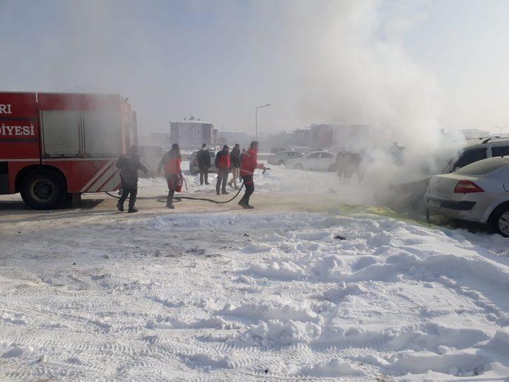 Hastane bahçesinde eksi 32 derecede yangın paniği G2